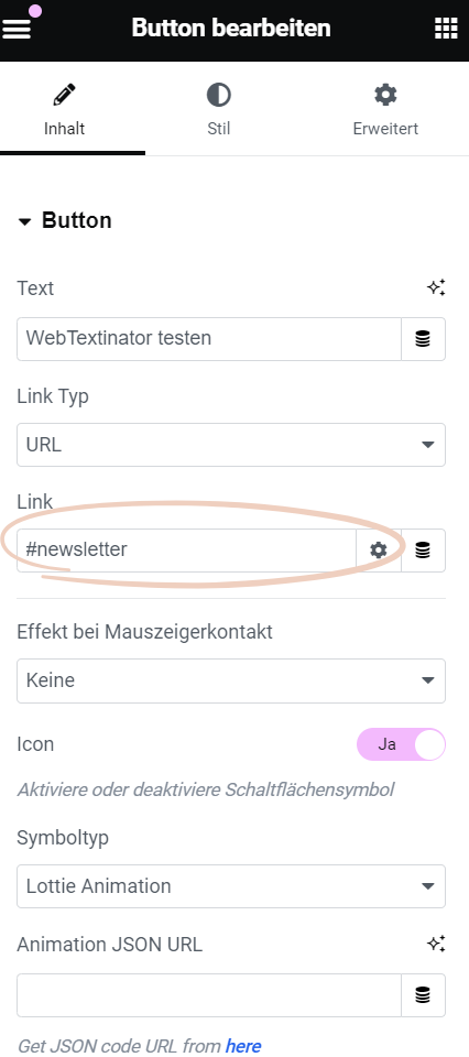 anker-link-setzen-elementor-button-widget